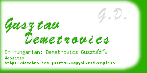 gusztav demetrovics business card